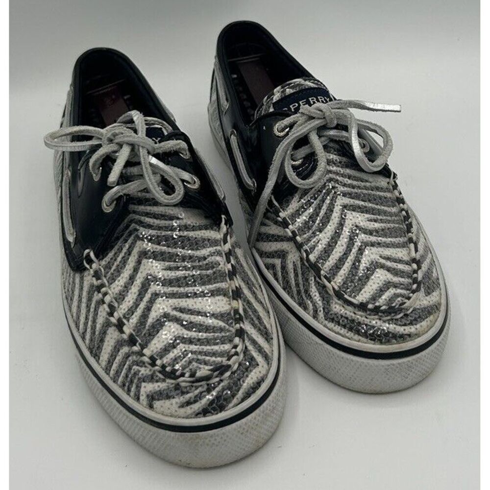 Sperry Top Sider Women's‎ Bahama 2 Eye Black/White Zebra Boat Show Size 7.5M - Picture 2 of 5